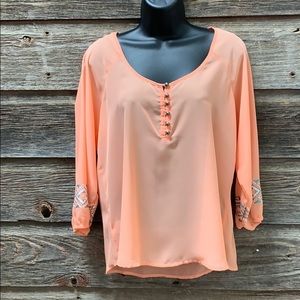 CruelPeasant Chiffon Blouse Coral, NWT